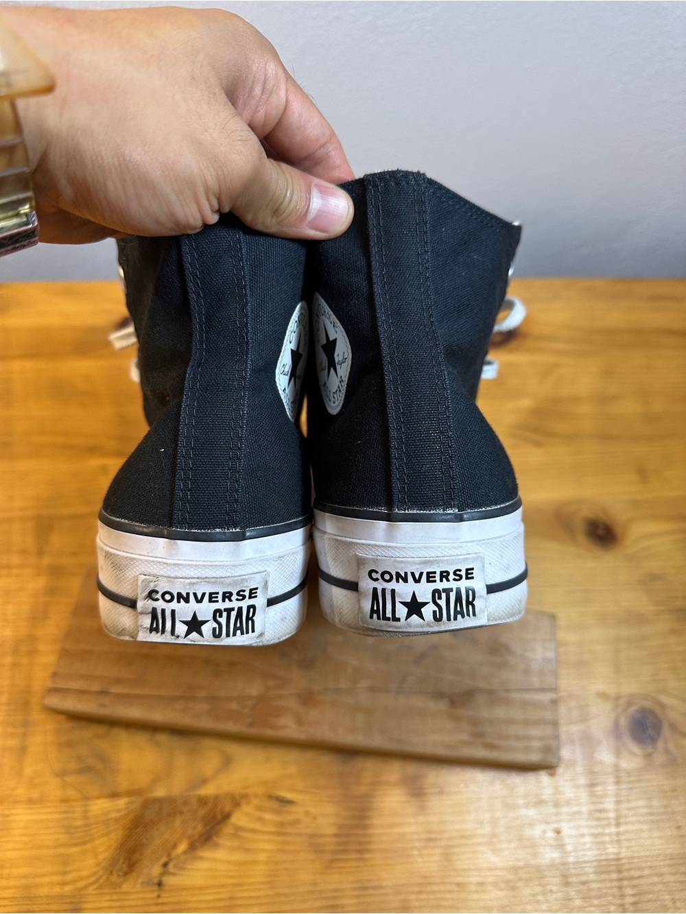 Converse Chuck Taylor All Star High Top Black Canvas Lace-Up Sneaker US 9 - Picture 3 of 5